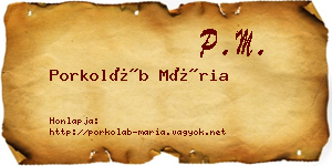 Porkoláb Mária névjegykártya