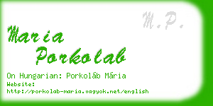 maria porkolab business card
