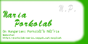 maria porkolab business card